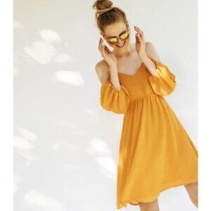 NWT Anthropologie Moulinette Soeurs Carina Open Shoulder Mango Orange Dress XL